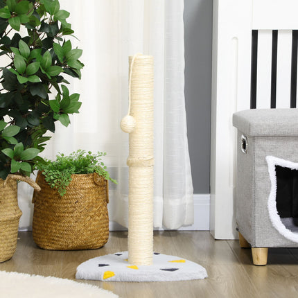 PAWROOM - Cat scratching post, 62 cm jute with ball - light grey/beige