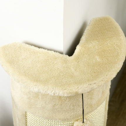 PAWROOM - Klöspelare med sisal och mjuk plysch, cremevit, 58 cm