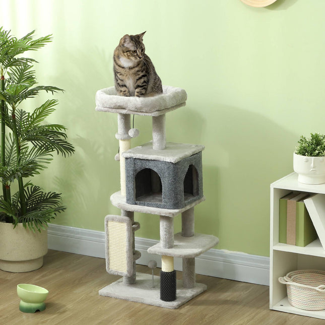 PAWROOM - Klösträd för kattens egna klösstunder, ljusgrå/cremevit, 104 cm