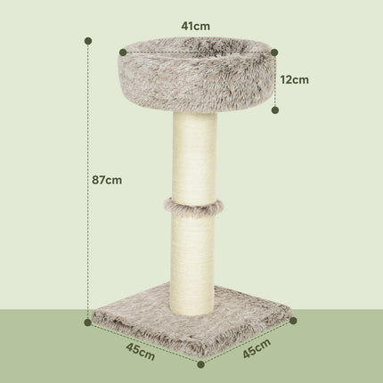 PAWROOM - Klösträd för klös och aktivitet i hemmet, brun/cremevit, 87 cm