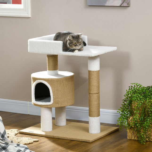 PAWROOM - Klösträd för klös och aktivitet i hemmet, brun/vit, 79 cm