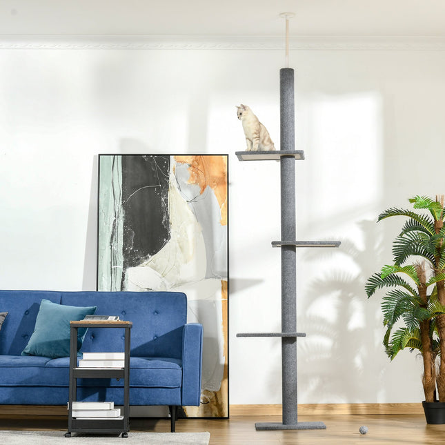 PAWROOM - Klösträd för klös och aktivitet i hemmet, grå, 228–260 cm