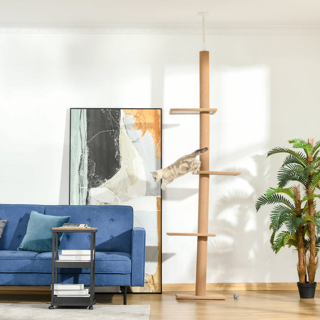 PAWROOM - Klösträd för klös och aktivitet i hemmet, ljusbrun, 228–260 cm
