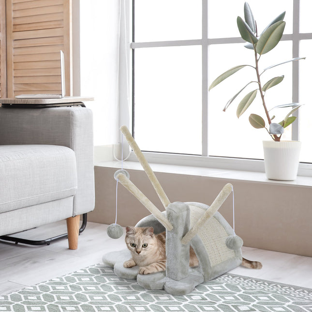 PAWROOM - Klösträd för klös och aktivitet i hemmet, ljusgrå, 40 cm