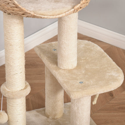 PAWROOM - Klösträd i MDF med sisal och koja, beige, 100 cm, D30-371