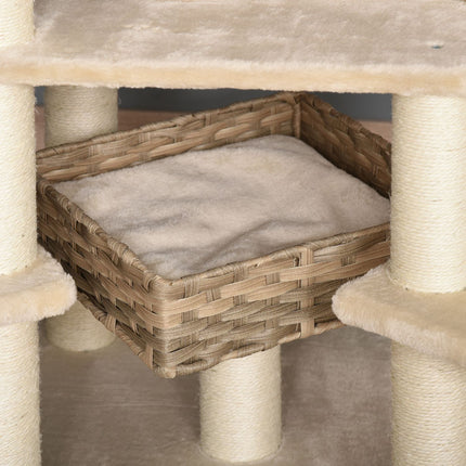 PAWROOM - Klösträd i konstrotting med sisal och koja, beige/brun, 174 cm
