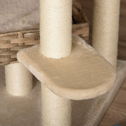 PAWROOM - Klösträd i konstrotting med sisal och koja, beige/brun, 174 cm