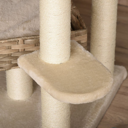 PAWROOM - Klösträd i konstrotting med sisal och koja, beige/brun, 174 cm