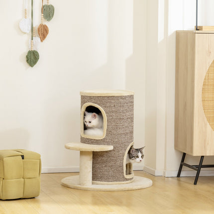 PAWROOM - Klösträd med 2 nivåer och liggplattform, beige/brun, 61 cm
