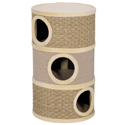 PAWROOM - Klösträd med 3 nivåer för kattens egna klösstunder, brun, 79 cm