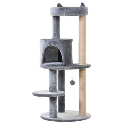 PAWROOM - Klösträd med 4 nivåer och liggplattform, grå, 104 cm