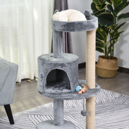 PAWROOM - Klösträd med 4 nivåer och liggplattform, grå, 104 cm