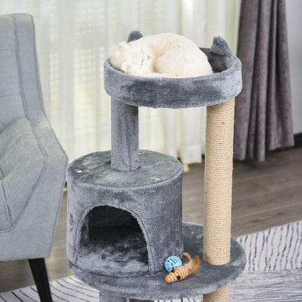 PAWROOM - Klösträd med 4 nivåer och liggplattform, grå, 104 cm