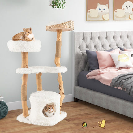PAWROOM - Klösträd med jute för klös och aktivitet i hemmet, 124 cm