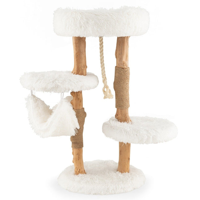 PAWROOM - Klösträd med jute, hängmatta och liggplattform, 87 cm