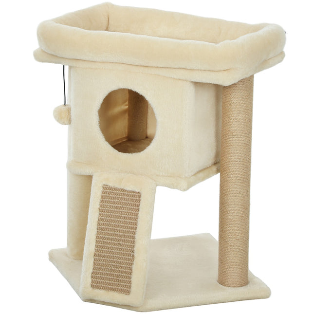 PAWROOM - Klösträd med jute, leksak och klösbräda, beige, 57 cm