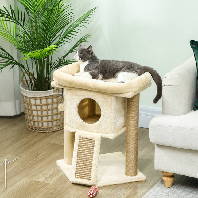 PAWROOM - Klösträd med jute, leksak och klösbräda, beige, 57 cm