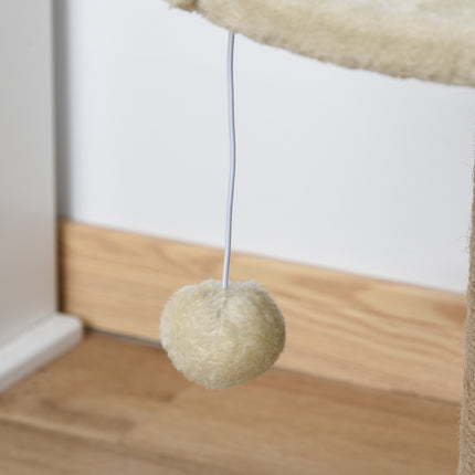 PAWROOM - Klösträd med jute, liggplattform och leksak, beige, 49 cm