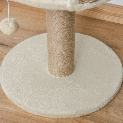 PAWROOM - Klösträd med jute, liggplattform och leksak, beige, 49 cm