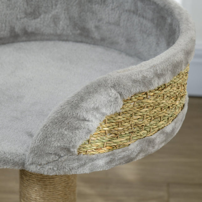 PAWROOM - Klösträd med jute, liggplattform och leksak, grå, 49 cm