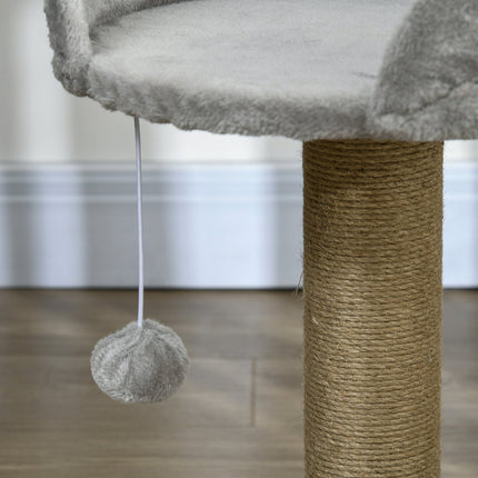 PAWROOM - Klösträd med jute, liggplattform och leksak, grå, 49 cm