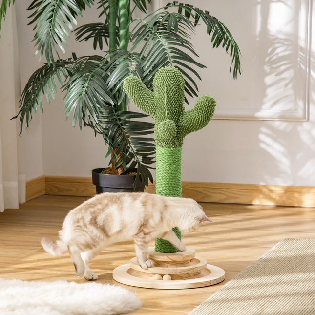PAWROOM - Klösträd med kaktusform och sisal, grön/natur, 60 cm