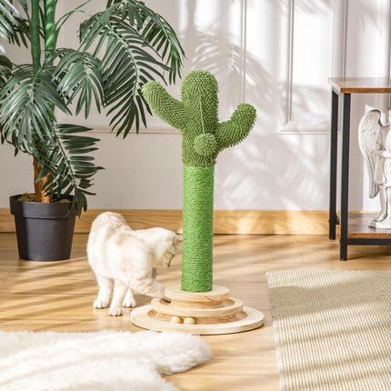 PAWROOM - Klösträd med kaktusform och sisal, grön/natur, 60 cm