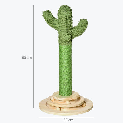 PAWROOM - Klösträd med kaktusform och sisal, grön/natur, 60 cm