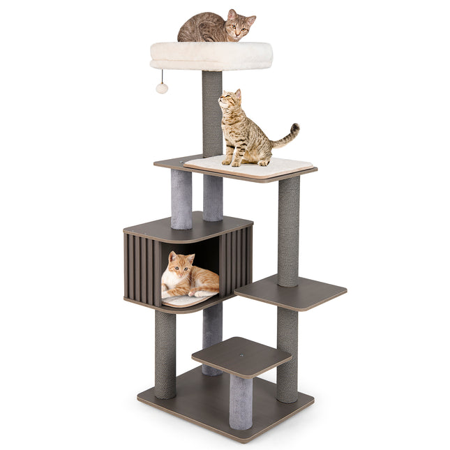 PAWROOM - Klösträd med koja, liggplattform och avtagbar dyna, 151 cm