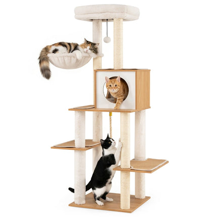 PAWROOM - Klösträd med sisal för klös och aktivitet i hemmet, 148 cm