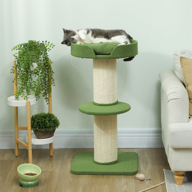 PAWROOM - Klösträd med sisal för klös och aktivitet i hemmet, grön, 91 cm