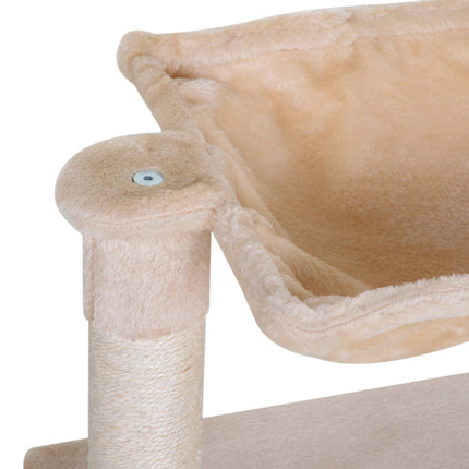 PAWROOM - Klösträd med sisal, hängmatta och liggplattform, beige, 70 cm