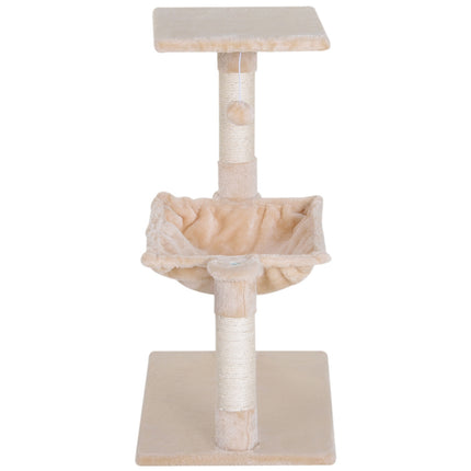 PAWROOM - Klösträd med sisal, hängmatta och liggplattform, beige, 70 cm