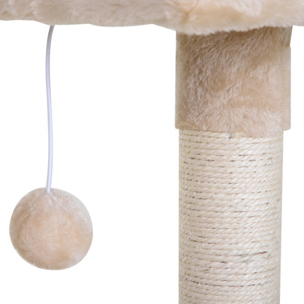 PAWROOM - Klösträd med sisal, hängmatta och liggplattform, beige, 70 cm
