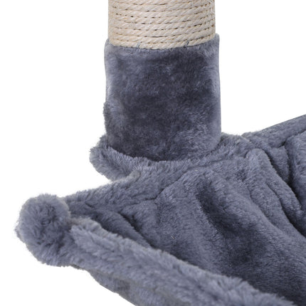PAWROOM - Klösträd med sisal, hängmatta och liggplattform, grå, 70 cm