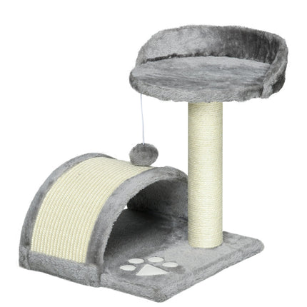 PAWROOM - Klösträd med sisal, liggplattform och klösbräda, grå, 46 cm
