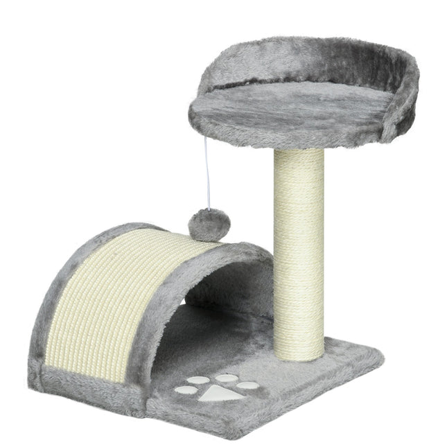 PAWROOM - Klösträd med sisal, liggplattform och klösbräda, grå, 46 cm