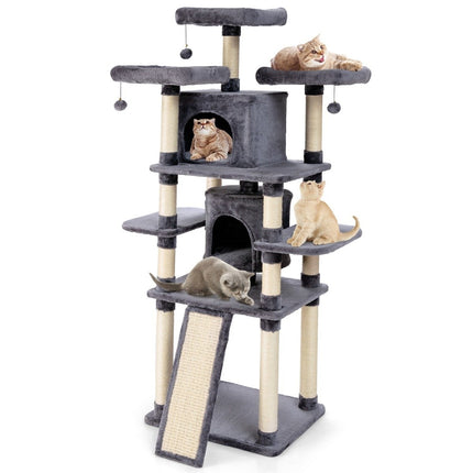 PAWROOM - 170 cm scratching post, climbing tree, cat tree, cat scratching post, scratching furniture, scratching posts, cave with play balls