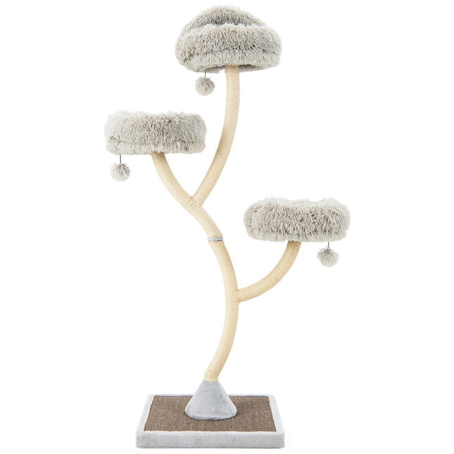 PAWROOM - Klösträd med sisal, liggplattform och leksak, grå, 178 cm