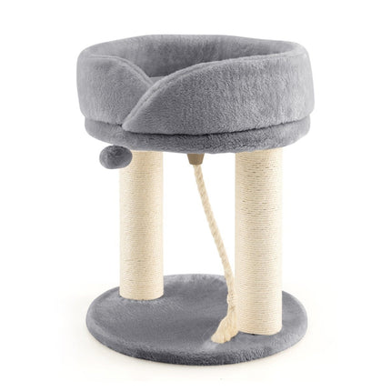 PAWROOM - Klösträd med sisal, liggplattform och leksak, grå, 53 cm