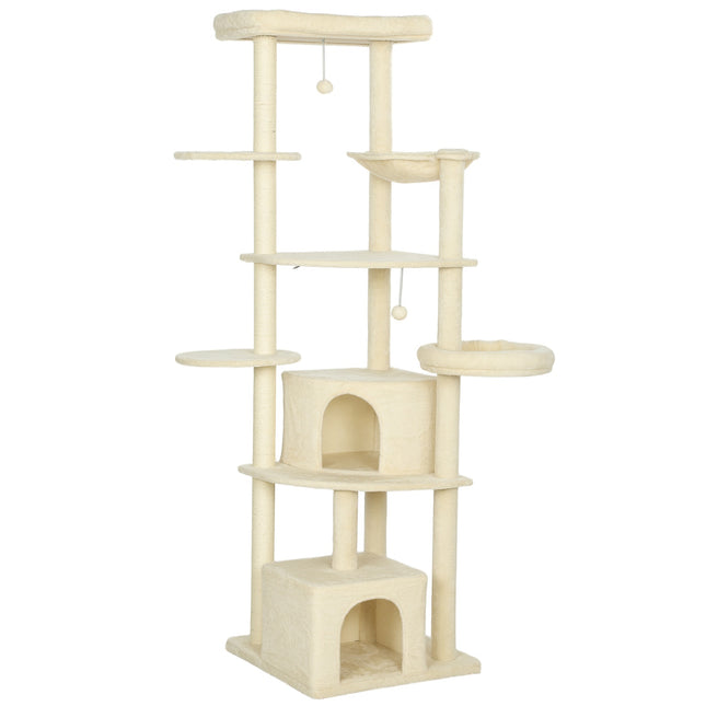 PAWROOM - Klösträd med sisal och hängmatta, beige/cremevit, 200 cm