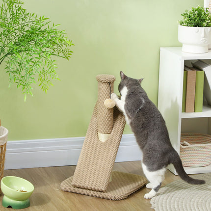 PAWROOM - Klösträd med sisal och leksak, ljusbrun/cremevit, 54 cm