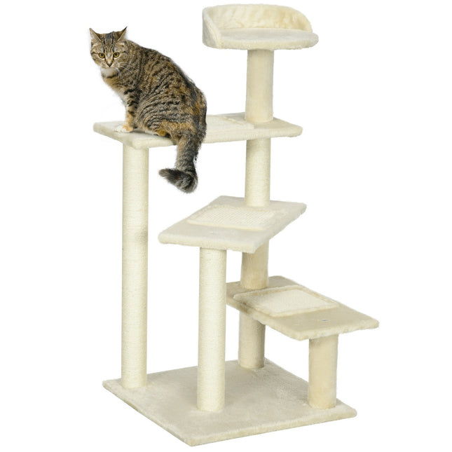 PAWROOM - Klösträd med sisal och liggplattform, beige, 100 cm, D30-045