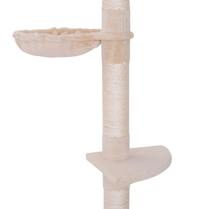 PAWROOM - Klösträd med sisal och liggplattform, beige, 230–260 cm