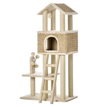 PAWROOM - Klösträd med sisal och liggplattform, beige/brun, 130 cm