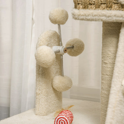 PAWROOM - Klösträd med sisal och liggplattform, beige/brun, 130 cm