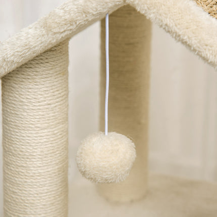 PAWROOM - Klösträd med sisal och liggplattform, beige/brun, 130 cm