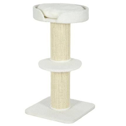 PAWROOM - Klösträd med sisal och liggplattform, cremevit, 91 cm
