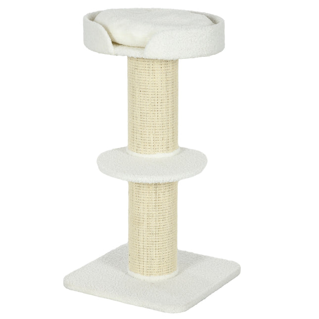 PAWROOM - Klösträd med sisal och liggplattform, cremevit, 91 cm