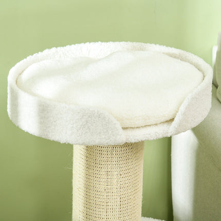 PAWROOM - Klösträd med sisal och liggplattform, cremevit, 91 cm